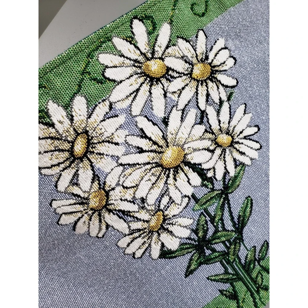 Jacquard Tapestry Table Runner Sunflowers Floral garden cottagecore whimsical